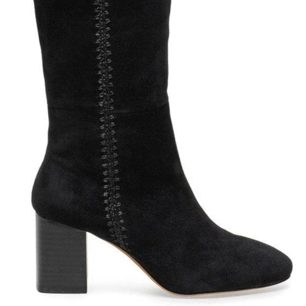 Silent D Skyla Black Suede Knee High Boots